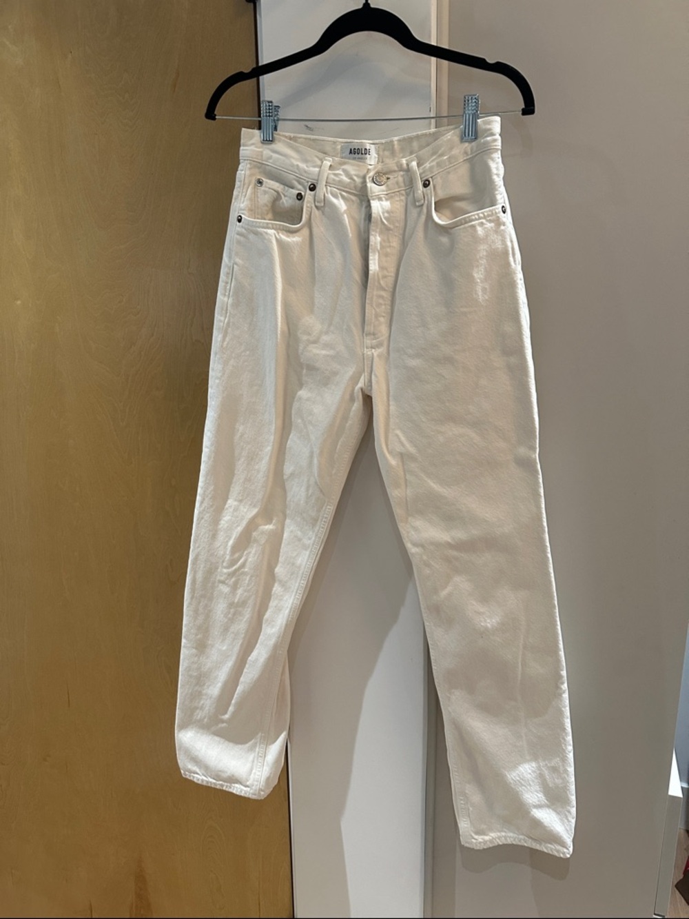 Agolde Off-White 90’s Pinch High-Rise Straight Jeans